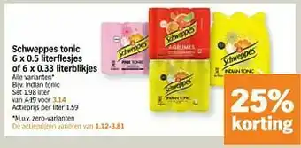 Albert Heijn Schweppes indian tonic aanbieding