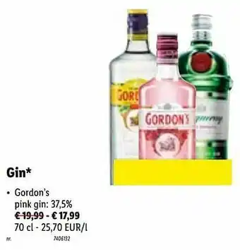 Lidl Gordon`s pink gin aanbieding