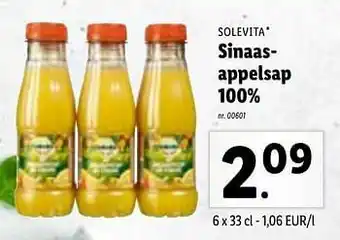 Lidl Sinaasappelsap 100% aanbieding