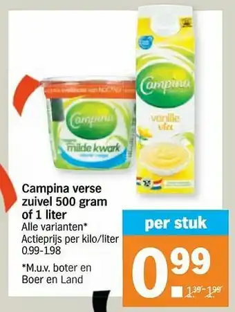 Albert Heijn Campina verse zuivel aanbieding