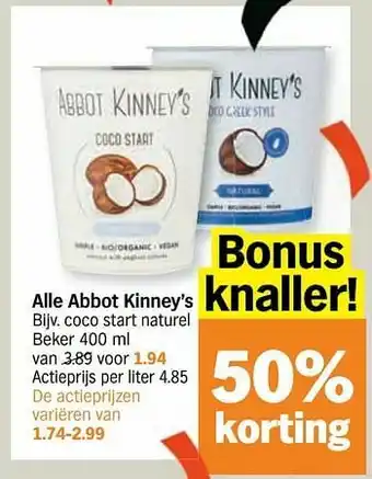 Albert Heijn Alle abbot kinney`s coco start naturel aanbieding