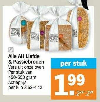 Albert Heijn Alle ah liefde + passiebroden aanbieding
