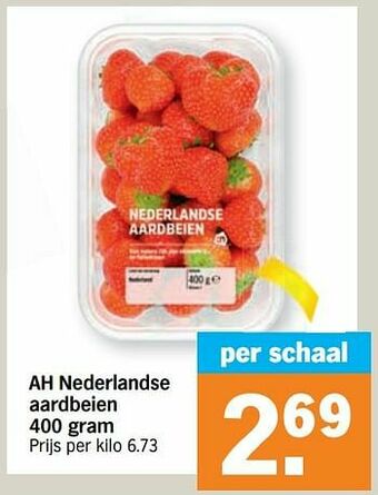 Albert Heijn Ah nederlandse aardbeien aanbieding