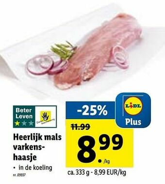 Lidl Heerlijk mals varkenshaasje aanbieding