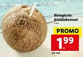 Lidl Biologische drinkkokosnoot aanbieding