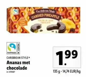 Lidl Ananas met chocolade aanbieding