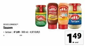Lidl Sauzen tartaar aanbieding