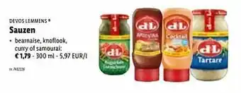 Lidl Sauzen bearnaise, knoflook, curry of samourai aanbieding