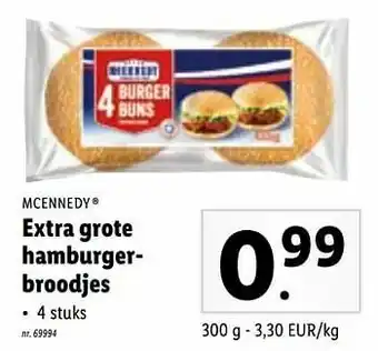 Lidl Extra grote hamburgerbroodjes aanbieding