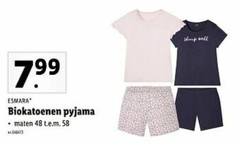 Lidl Biokatoenen pyjama aanbieding