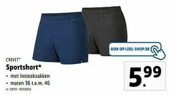 Lidl Sportshort aanbieding