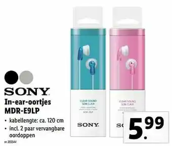 Sony in-ear-oortjes mdr-e9lp