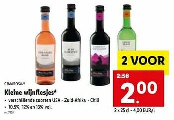 Lidl Kleine wijnflesjes aanbieding