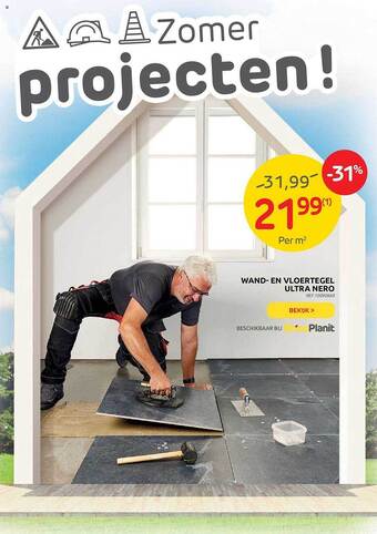 Brico Wand- En Vloertegel Ultra Nero aanbieding