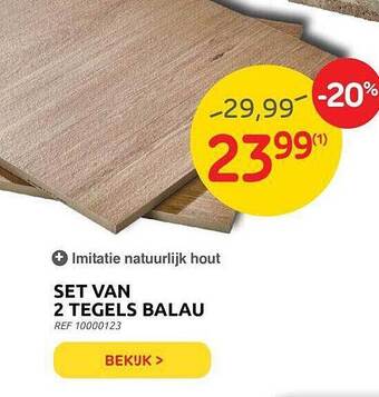Brico Set Van 2 Tegels Balau aanbieding
