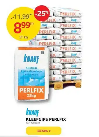 Brico Knauf Kleefgips Perlfix aanbieding