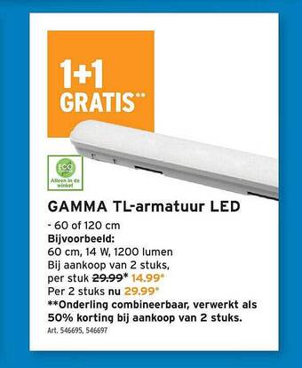 GAMMA Gamma Tlarmatuur Led aanbieding