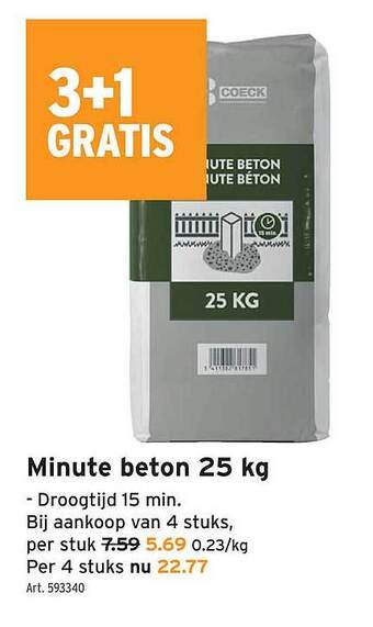 GAMMA Minute Beton 25 Kg aanbieding