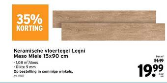 GAMMA Keramische Vloertegel Legni Maso Miele 15x90 Cm aanbieding