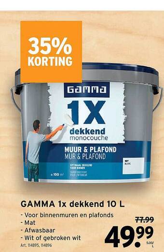 GAMMA Gamma 1x Dekkend 10 L aanbieding