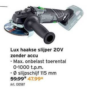 GAMMA Lux Haakse Slijper 20v aanbieding