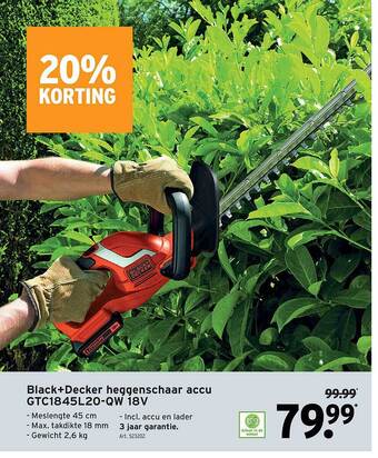 GAMMA Black+decker Heggenschaar Accu aanbieding