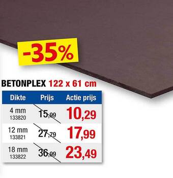 Hubo Betonplex 122 X 61 Cm aanbieding
