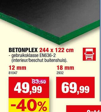 Hubo Betonplex aanbieding