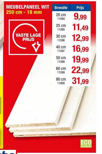Hubo Meubelpaneel Wit aanbieding