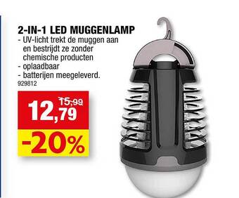 Hubo 2-in-1 Led Muggenlamp aanbieding