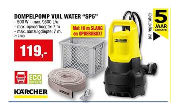 Hubo Kärcher Dompelpomp Vuil Water aanbieding
