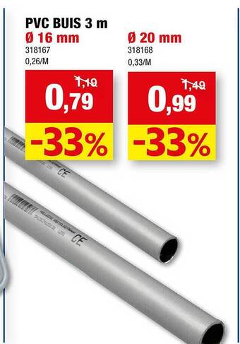 Hubo Pvc Buis 3 M aanbieding
