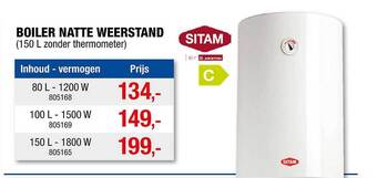Hubo Boiler Natte Weerstand aanbieding