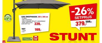 Hubo Luxe Zweefparasol aanbieding