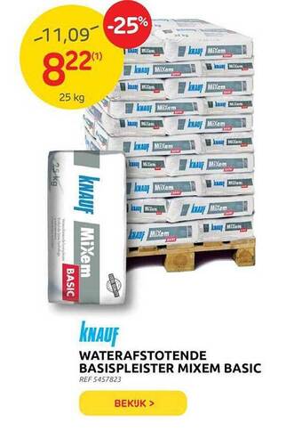 Brico Knauf Waterafstotende Basispleister Mixem Basic aanbieding