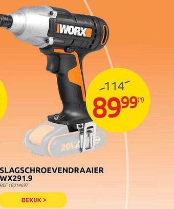 Brico Worx Slagschroevendraaier Wx291.9 aanbieding