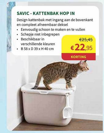 Horta Savic-kattenbak Hop In aanbieding