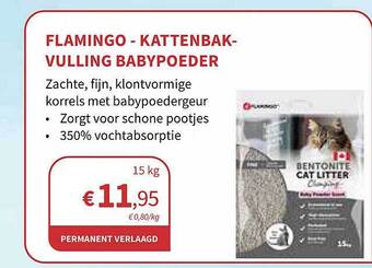 Flamingo - Kattenbak - Vulling Babypoeder