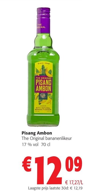 Colruyt Pisang Ambon The Original bananenlikeur aanbieding