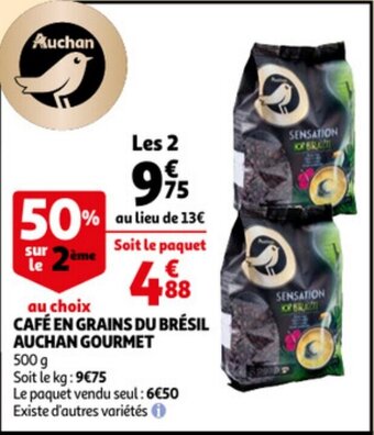 Auchan Cafe En Grains Du Bresil Auchan Gourmet aanbieding