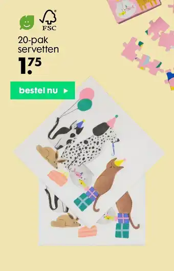 HEMA 20-pak servetten aanbieding