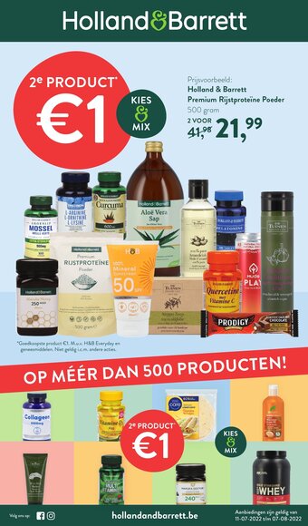Holland & Barrett Premium Rijstproteine Poeder 500 gram aanbieding