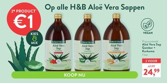 Holland & Barrett Aloe Vera Sap Gember + Kurkuma 1 liter aanbieding