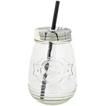 Glazen drinkbeker met rietje