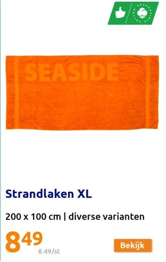 Action Strandlaken XL, 200 x 100 cm aanbieding