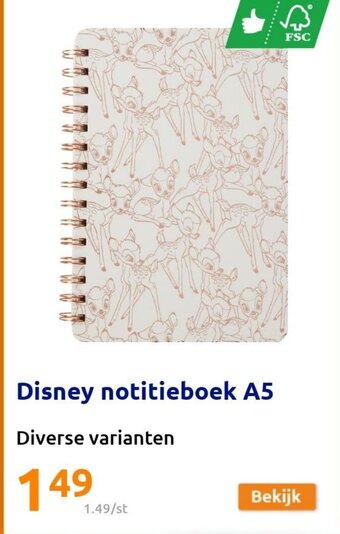 Action Disney Notitieboek A5 aanbieding