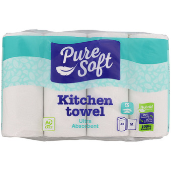 Action Pure Soft keukenpapier Ultra Absorbing aanbieding