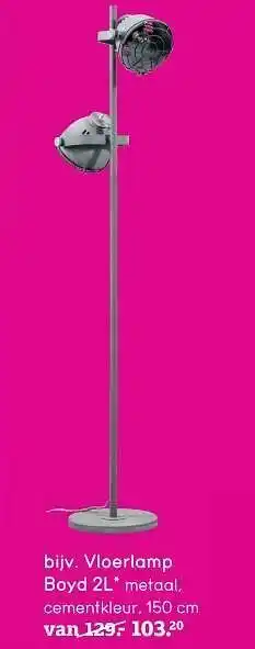 Leen Bakker Vloerlamp boyd 2l 150cm aanbieding