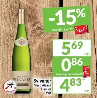 Sylvaner vin d`alsace hauller wit