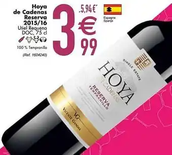 Hoya reserva 2015-16 utiel requena doc